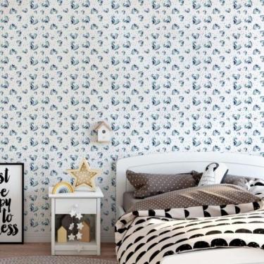 Imagem de Papel De Parede Infantil Dinossauros Azul