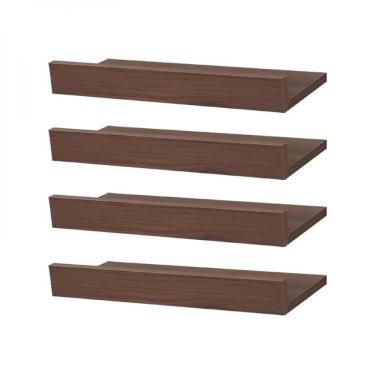 Imagem de Kit 4 Prateleiras Porta Quadros 60 X 10cm Suporte Invisível