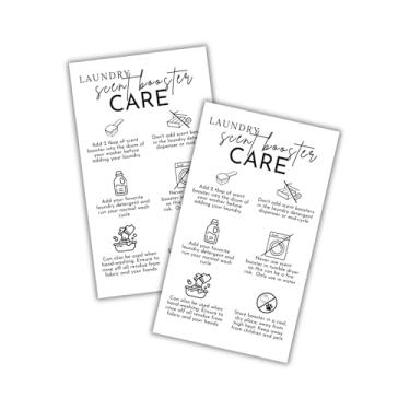 Imagem de Cartão de instruções para aumentar o perfume de lavanderia, pacote com 50 unidades, 5 x 8,89 cm, feito à mão, obrigado por comprar granulado de tecido perfumado