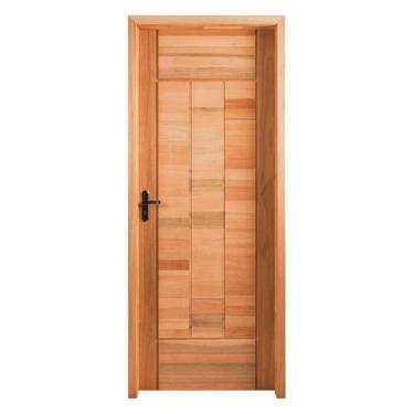 Imagem de Porta Montada PM97 em Madeira Maciça Eucalipto Cruzeiro, 80cm x 210cm