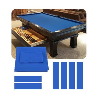 Imagem de Feltro Pré-cortado Para Mesa De Sinuca Com 6 Panos De Borda, Tecido Profissional De Reposição Para Bares Esportivos Internos(Blue)