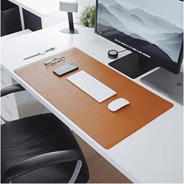 Imagem de Mouse Pad Grande 90x40cm em Couro Sintético Sem Costura Mousepad Impermeável - BELLA NET (MARROM)