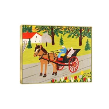 Imagem de Pintura famosa decoração de arte de parede - imagens em tela para sala de estar - cavalo e carrinho - pôster e impressões de moldura dourada 70 x 85 cm 27 x 33 pol