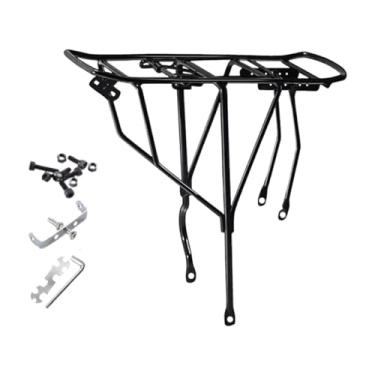 Imagem de kowaku Suporte traseiro para bicicleta, suporte para bagagem de bicicleta de fácil instalação, prateleira para cestos para andar de bicicleta e viajar ao ar, Engrossar Buraco