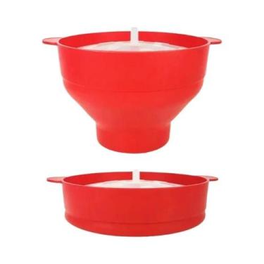 Imagem de Pipoqueira De Vidro Para Micro-ondas Com Tampa Dobrável De Silicone E 