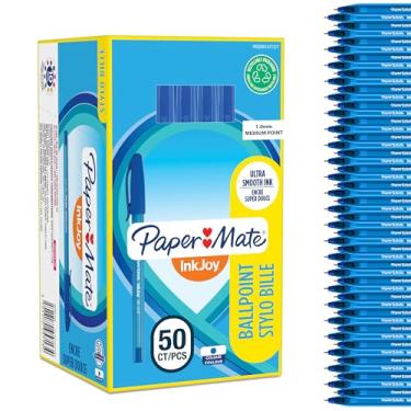Imagem de Paper Mate Canetas esferográficas InkJoy 100ST | Ponta média (1,0 mm) | Azul | 50 unidades