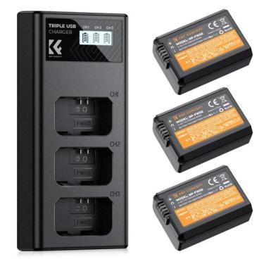Imagem de Bateria e carregador K&F Concept NP-FW50 para câmeras Sony