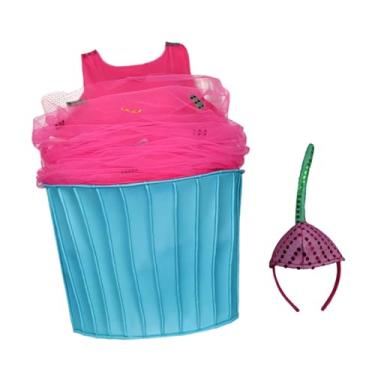 Imagem de Colaxi Fantasia de cupcake feminina, vestido adulto e faixa de cabeça para performance de palco e baile de máscaras