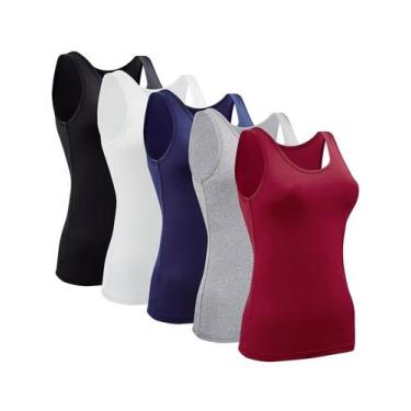 Imagem de Kit com 5 Camisetas Regatas De Alça Grossa Básica Lisa - Abafarto, G, 