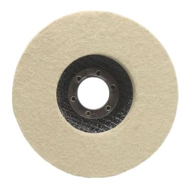 Imagem de Bothyi Disco de polimento de feltro de lã, almofada de polimento, almofada de desbaste resistente, acessório de ângulo redondo para vidro e aço inoxidável, Tipo 125