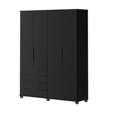 Imagem de Guarda-Roupa Casal Allen 4 Portas 4 Gavetas Preto