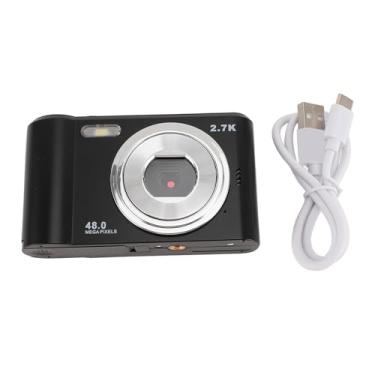 Imagem de Câmera digital compacta 48MP 1080p de alta resolução 8x zoom com câmera de bolso de bateria de lítio recarregável de 2,4 polegadas para fotografia de viagem VLOGGE (Preto)