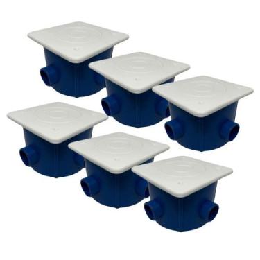 Imagem de Kit com 6 caixas de passagem redonda com tampa plastica  vivaclor