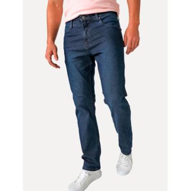 Imagem de Calça Calvin Klein Jeans Masculina Straight Five Pockets Azul Marinho,