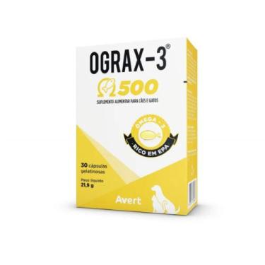 Imagem de Ograx-3 500mg Suplemento Alimentar para Cães e Gatos Ômega 3 Avert - C