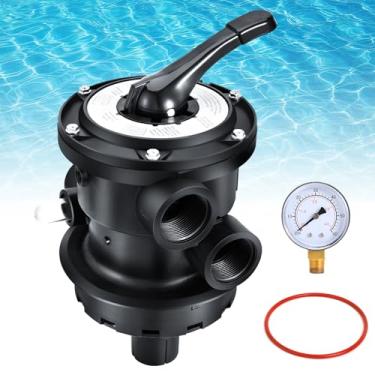 Imagem de KAVIUS SP0714T Válvula de controle multiportas de montagem superior compatível com filtro de areia aéreo Hayward Pro & VL Series 3.8 cm FIP encanamento VariFlo válvula adequada para filtros de areia