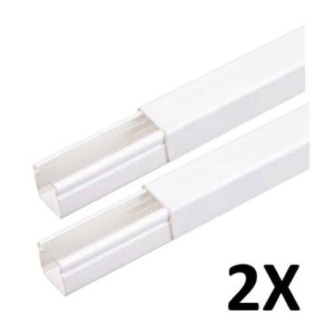 Imagem de Kit 2 Canaletas Cabos Fios Fita Dupla Face 2Mt Branco - Ilumi