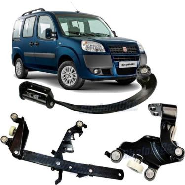 Imagem de Kit Guia Carrinho Central Porta Meio Correr Lateral Doblo Le - SHALOMC