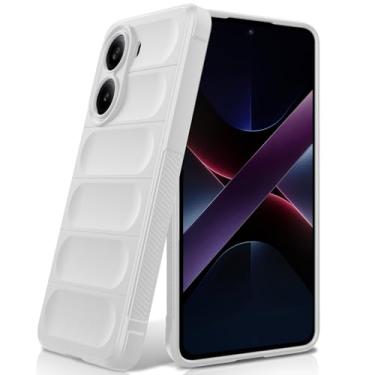 Imagem de BonYonka Capa de silicone para Xiaomi Poco X7 Pro, forro de microfibra antiarranhões, capa à prova de choque com proteção para câmera, roxa
