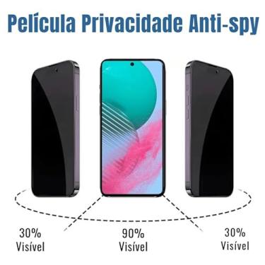Imagem de Kit Capa Capinha Case + Película De Vidro 3D Privacidade Anti Spy Para Samsung Galaxy M54