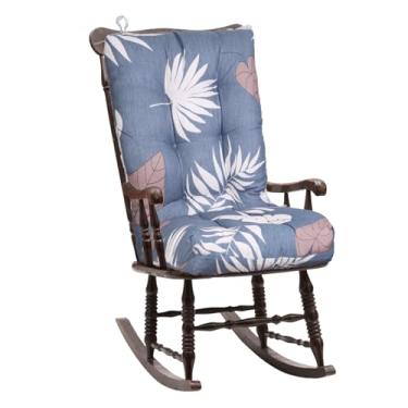 Imagem de Zorpupoa Conjunto de almofadas de cadeira de balanço, almofadas de cadeira de balanço espessas com laços, almofadas de assento macias adornadas nas costas e almofadas de assento para casa, cozinha