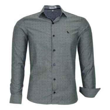 Imagem de Camisa Social Amil Masculina Slim Manga Longa Pigmentada Passa Fácil 1