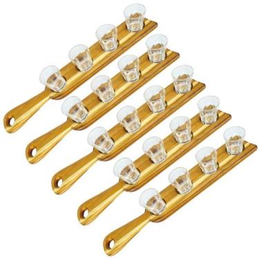 Imagem de Regua shot tabua tequila cachaça com copo de dose - Carmisini