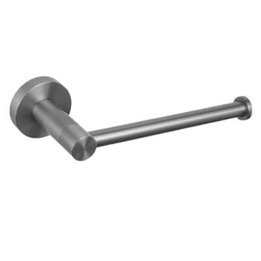 Imagem de Prateleira de parede cinza para banheiro, acessórios para banheiro, suporte para papel higiênico, barra de toalha, trilho, gancho para roupão, acessórios para banheiro (suporte para papel higiêni