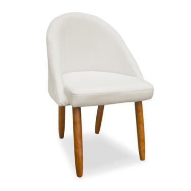 Imagem de Poltrona Cadeira Lua Sala de Jantar- Leo Decor, Cru