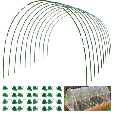 Imagem de MAXPACE Argolas de estufa para túnel de cultivo de 0,8 m ou mais, armação de aro de fibra de vidro sem ferrugem para tecido de jardim, estacas de jardim de suporte de plantas DIY, suprimentos de
