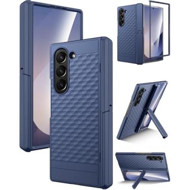 Imagem de Miimall Capa para Samsung Z Fold 7 [com protetor de tela] [com proteção de dobradiça] [com suporte] [à prova de choque de corpo inteiro] carregamento sem fio, capa resistente com suporte invisível