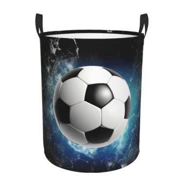 Imagem de Cesto de lavanderia esportivo de futebol, dobrável, impermeável, cesto de armazenamento de roupas com alças, pano Oxford, organizador de brinquedos, cesta para banheiro, lavanderia, quarto, pequeno