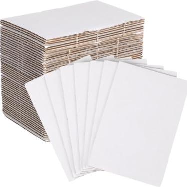 Imagem de Pacote com 50 folhas de papelão ondulado, inserções planas de papelão rígido, suprimentos para sala de aula, separadores de quadrados planos para envio, envio, embalagem, projetos de arte, artesanato