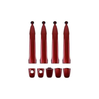 Imagem de HUYILUN0104 1 lote 4 portas alça externa compatível com Toyota 4runner 2003-2009 Camry 2007-11 Tacoma 2005-2015 Avalon 2005-2012 (vermelho)
