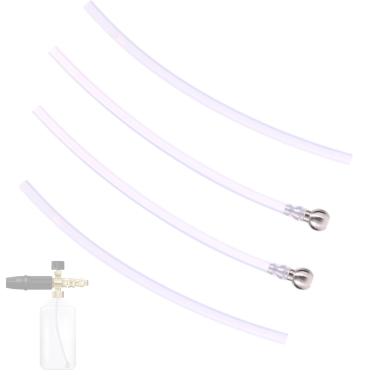 Imagem de Lyreh 4un Tubo Sucção Canhão Espuma, com 2 Bolas de Filtro Aço Inoxidável Tubo de Sucção Canhão Espuma Reposição para Lavadoras Alta Pressão