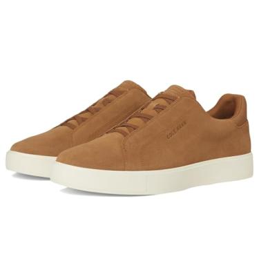 Imagem de Cole Haan Tênis masculino Grandpro Luxe sem cadarço, Camurça caramelo dourado/gergelim claro/marfim, 7 Wide