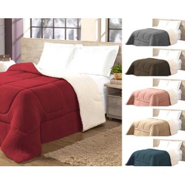 Imagem de Edredom sherpa cobredoon king cobertor lã pele de carneiro felpudo fof