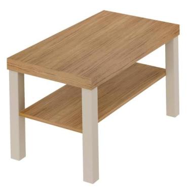 Imagem de Mesa de Centro 1 Prateleira Faxinal Carvalho Off White - CasaH