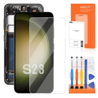 Imagem de Tela de substituição OLED para Samsung Galaxy S23 para tela LCD Samsung S23 SM-S911E SM-S911U LCD digitalizador touch screen montagem preta com moldura (tamanho original, suporte para impressão