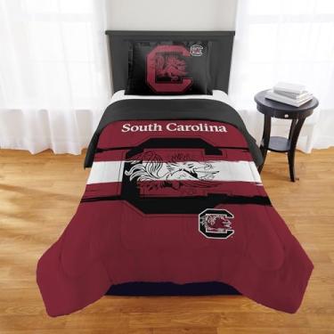 Imagem de Conjunto de edredom South Carolina Gamecocks – Jogo de cama Gamecocks para dormitórios, quartos de hóspedes, trailers, portas traseiras e decoração de dia de jogo USC, solteiro/solteiro GG