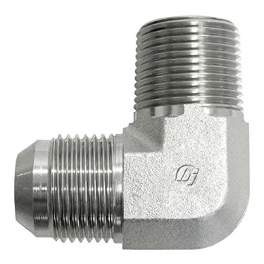 Imagem de Brennan Industries 2501-16-20-FG Adaptador de cotovelo de 90 graus de aço forjado, 1-5/40.6 cm-12 SAE x 1-1/10.2 cm-11 1/2 NPTF Thread, 2.5 cm macho JIC x 2.5 cm macho NPTF, planos de 4.1 cm