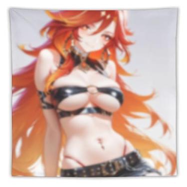 Imagem de LIEGBMEU Tapeçaria de biquíni sexy anime menina 152.4 cm x 152.4 cm interior exterior parede colcha arte decoração de tapeçaria caprichosa, AF211