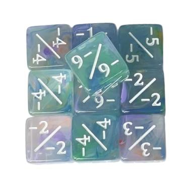 Imagem de Kokiya 10 peças de dados de contagem de 6 lados, suprimentos para ensino de matemática, fichas de adição e subtração, dados numéricos, Roxo Vermelho