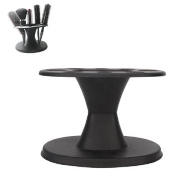 Imagem de KIMISS Rack de Exibição de Suporte de Escova Redondos de Plástico para Ferramentas de Estilo de Cabelo - Barra de Pente Multifuncional Com 8 Orifícios para Salão e Uso Doméstico - Organizador de