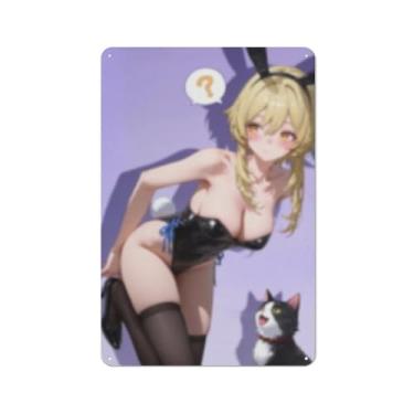 Imagem de Anime Sexy Bikini Hot Girl Pinup Girl Metal Tin Sign Wall Art Poster Decor for Home Bar Club Bedroom Bathroom Man Cave Otaku 20 x 30 cm, AH602