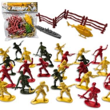 Imagem de Kit Soldadinhos Militar Miniatura Helicoptero Navio Exercito Brinquedo