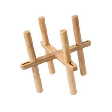 Imagem de Generic Suporte ajustável para plantas de madeira, moderno, minimalista, leve, para vasos de flores internos, para escritório, canto, jardim, for 10inch