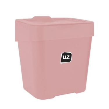 Imagem de Lixeira Pia 2,5L Slim Cozinha Multiuso Compacta C/Tampa - Uz, Rosa