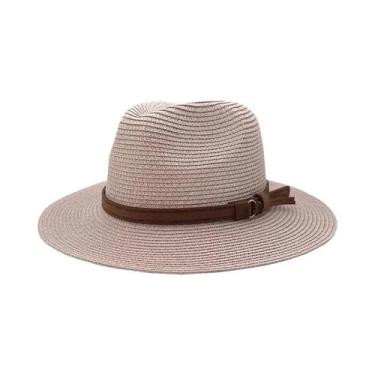 Imagem de Chapéu Panamá De Palha Respirável Reversível Estilo Cowboy Com Cinto D