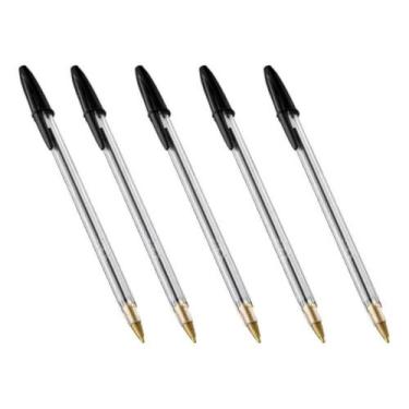 Imagem de Caneta bic cristal kit 5 unidades 1.0 preto